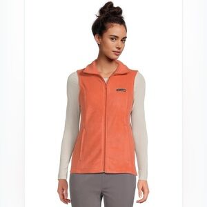 Columbia Benton Springs Fleece Vest Women’s Large Zip Up Lightweight In Tuscan